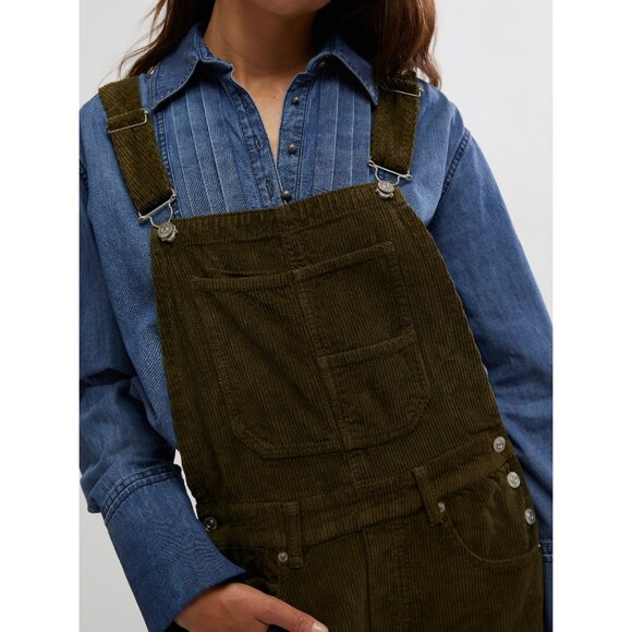 Free People Fig Green Corduroy Jumpsuit - Picture 7 of 8